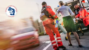 Women being walked to an ambulance with AASN log in top left.